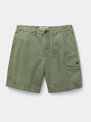 Aubin Washed Khaki Toynton Utility Shorts - Image 6 of 6