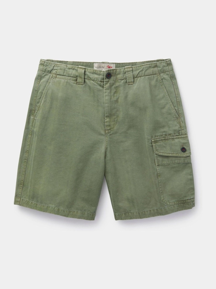 Aubin Washed Khaki Toynton Utility Shorts - Image 6 of 6