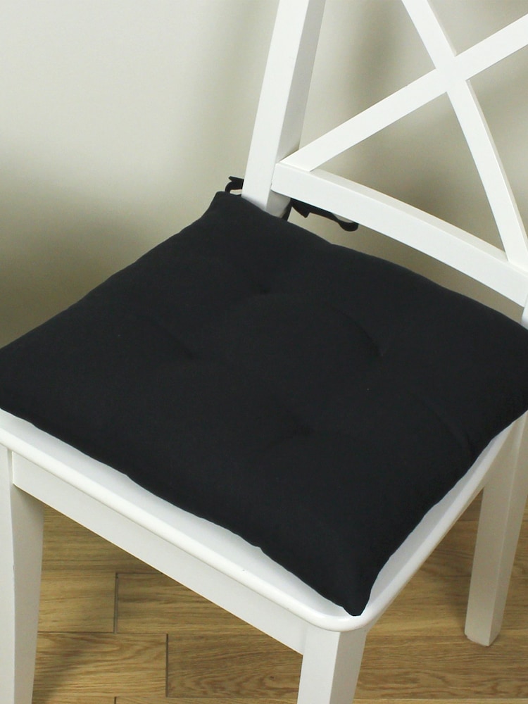 Furn 2 Pack Black Cuba 100% Cotton Seat Pads - Image 1 of 3