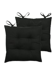 Furn 2 Pack Black Cuba 100% Cotton Seat Pads - Image 2 of 3