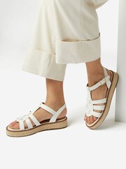 Dune London White Latch Espadrille Sole Sandals - Image 5 of 5