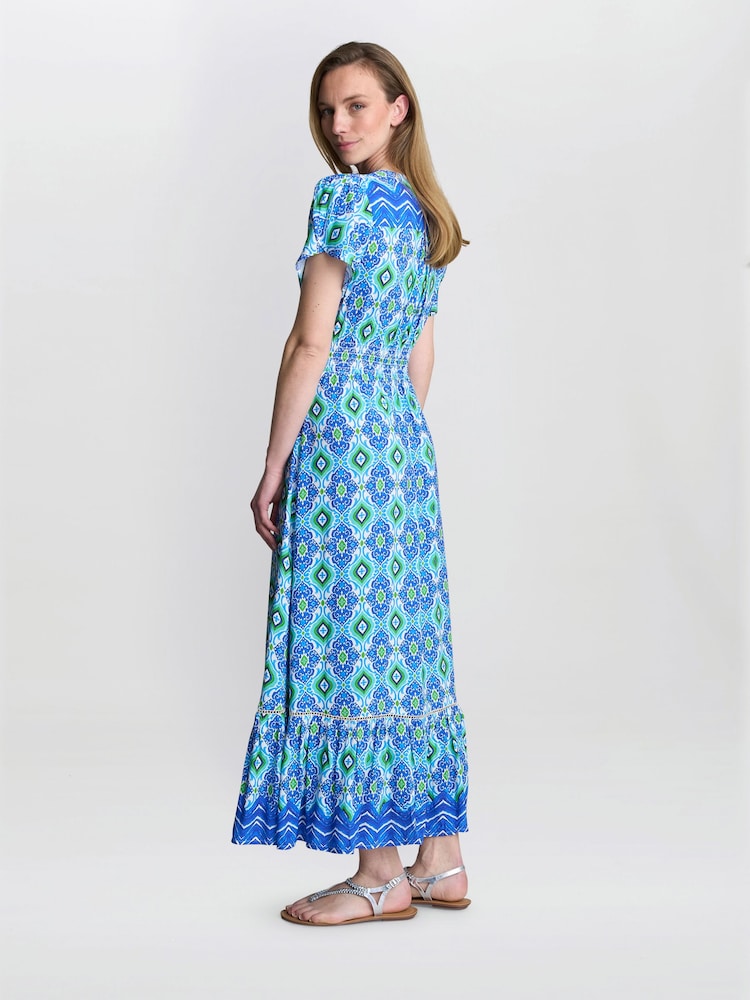 Gina Bacconi Blue Gabi Button Down Dress - Image 2 of 5 Gina Bacconi Blue Gabi Button Down Dress - Image 2 of 5