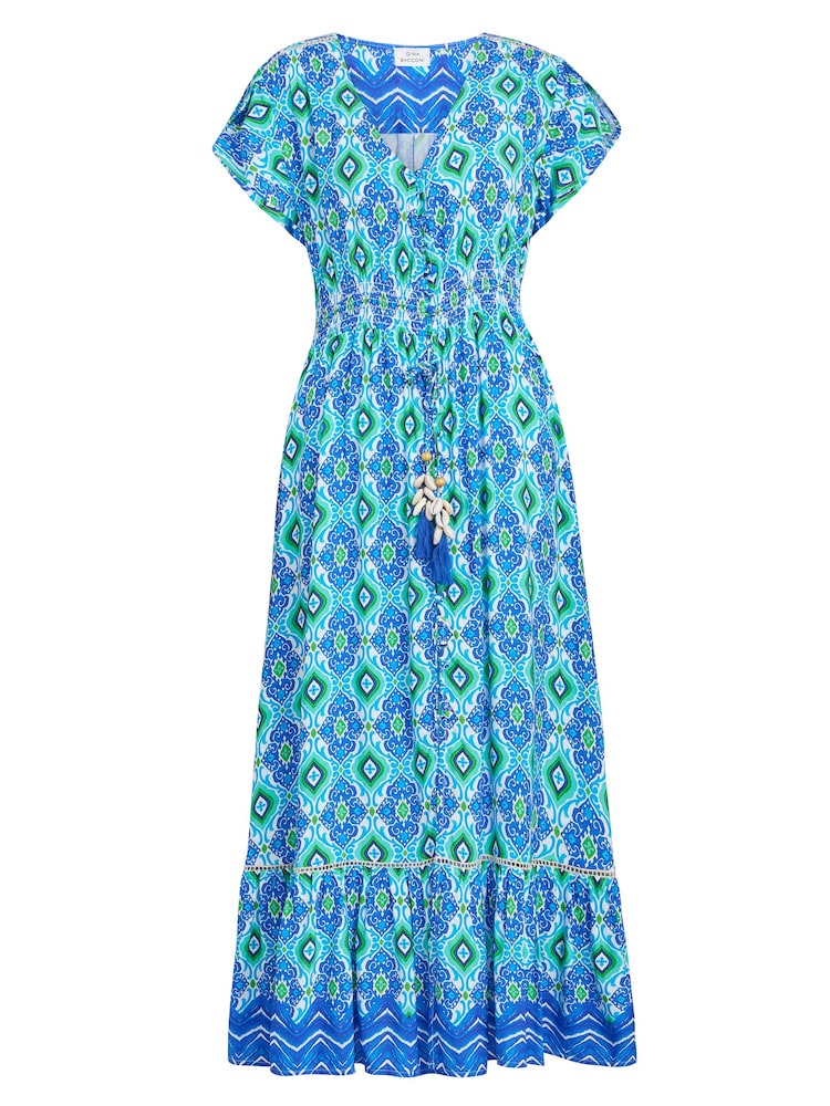 Gina Bacconi Blue Gabi Button Down Dress - Image 5 of 5 Gina Bacconi Blue Gabi Button Down Dress - Image 5 of 5