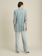 Gina Bacconi Green Joelle Embroidered Trousers Suit 2 Piece With Detachable Necklace - Image 2 of 9