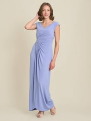 Gina Bacconi Purple Bailee Jersey Diamante Trim Maxi Dress - Image 1 of 6