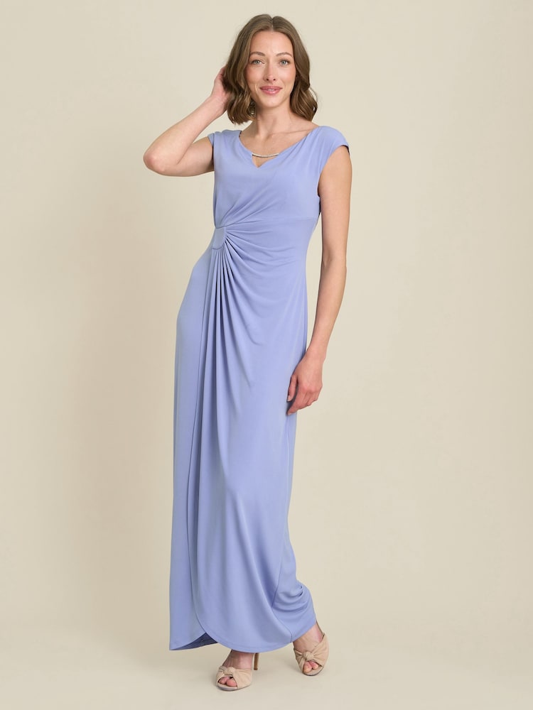 Gina Bacconi Purple Bailee Jersey Diamante Trim Maxi Dress - Image 1 of 6 Gina Bacconi Purple Bailee Jersey Diamante Trim Maxi Dress - Image 1 of 6