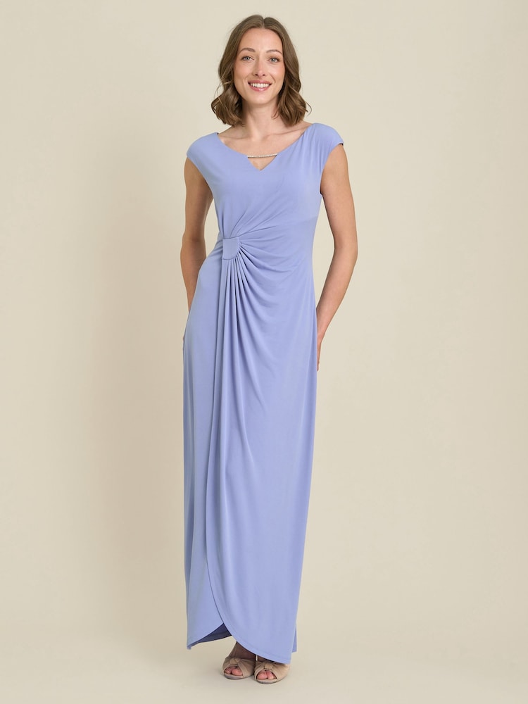 Gina Bacconi Purple Bailee Jersey Diamante Trim Maxi Dress - Image 2 of 6 Gina Bacconi Purple Bailee Jersey Diamante Trim Maxi Dress - Image 2 of 6