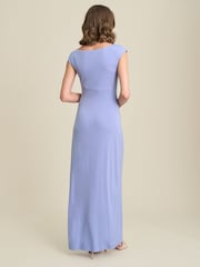 Gina Bacconi Purple Bailee Jersey Diamante Trim Maxi Dress - Image 3 of 6