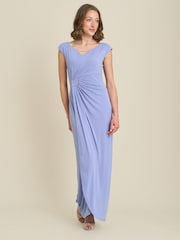 Gina Bacconi Purple Bailee Jersey Diamante Trim Maxi Dress - Image 4 of 6