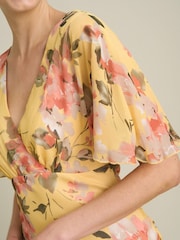 Gina Bacconi Yellow Agatha Floral Chiffon Dress - Image 5 of 6