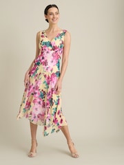Gina Bacconi Yellow India Chiffon Print Dress - Image 1 of 8