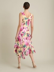 Gina Bacconi Yellow India Chiffon Print Dress - Image 2 of 8