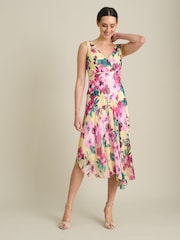 Gina Bacconi Yellow India Chiffon Print Dress - Image 6 of 8
