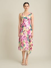Gina Bacconi Yellow India Chiffon Print Dress - Image 7 of 8