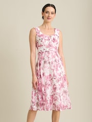 Gina Bacconi Pink Orla Chiffon Floral Dress - Image 1 of 5