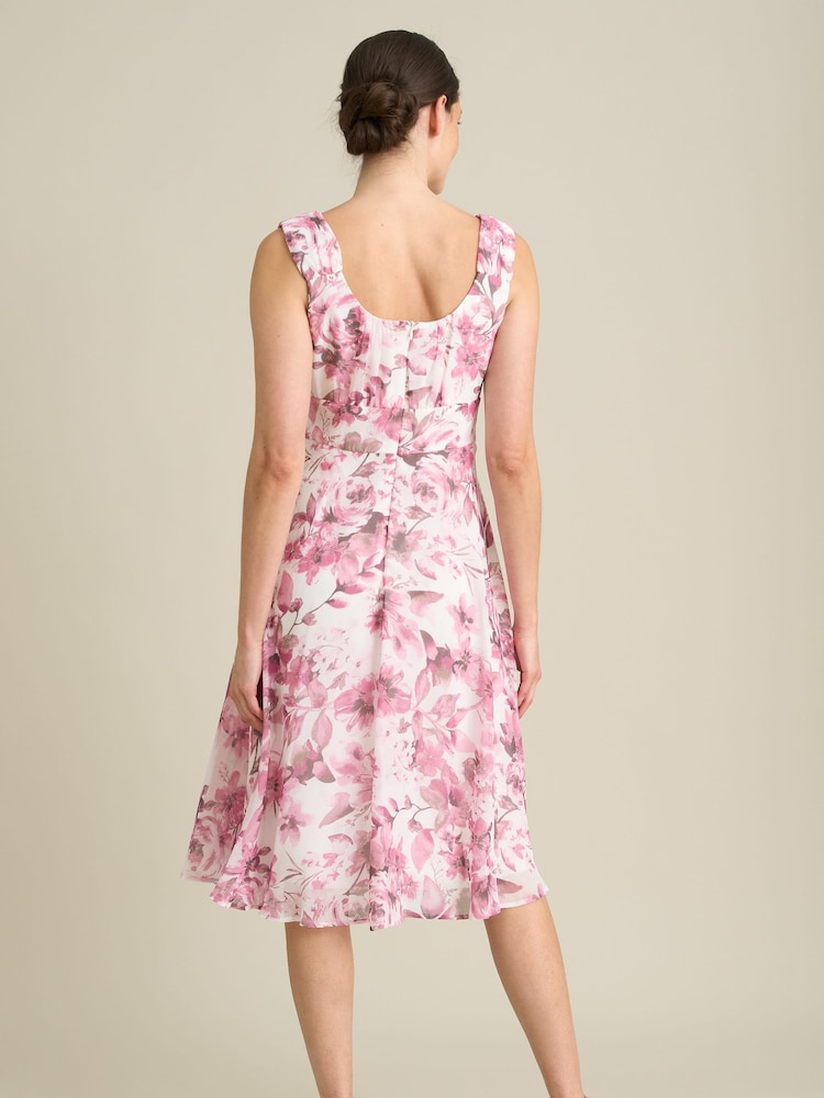 Gina Bacconi Pink Orla Chiffon Floral Dress - Image 2 of 5