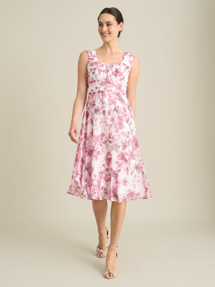 Gina Bacconi Pink Orla Chiffon Floral Dress - Image 5 of 5