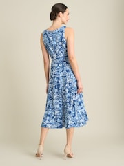 Gina Bacconi Blue Odelia Floral Print Midi Dress - Image 2 of 6