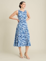 Gina Bacconi Blue Odelia Floral Print Midi Dress - Image 5 of 6