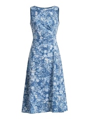 Gina Bacconi Blue Odelia Floral Print Midi Dress - Image 6 of 6