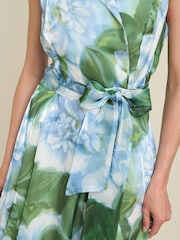 Gina Bacconi Green Rikki Floral Belt Tie Maxi Dress - Image 4 of 5