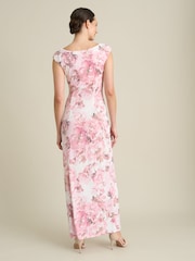 Gina Bacconi Pink Lora Floral Jersey Diamante Trim Maxi Dress - Image 2 of 6