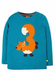 Frugi Blue Organic Cotton 3rd Birthday T-Shirt - Image 2 of 3
