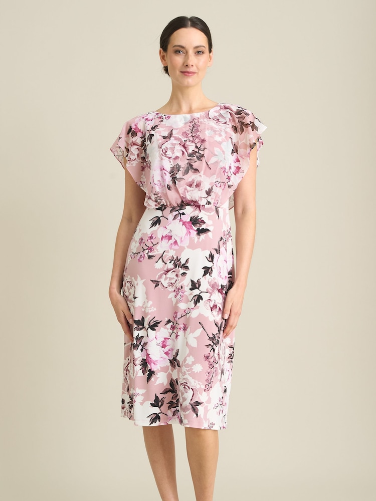 gina bacconi pink dress Womens Gina Bacconi Pink Lexie Embellished Cuff Chiffon Overlay Dress US 16