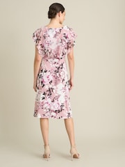 Gina Bacconi Pink Raegan Chiffon Overlay Print Dress - Image 3 of 6