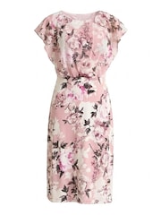 Gina Bacconi Pink Raegan Chiffon Overlay Print Dress - Image 6 of 6