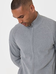Threadbare Grey Knitted Zip Up Funnel Neck Cardigan - Image 4 of 6