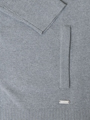 Threadbare Grey Knitted Zip Up Funnel Neck Cardigan - Image 6 of 6