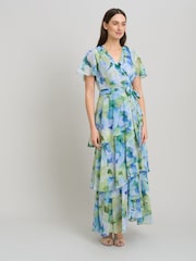 Gina Bacconi Blue Rihanna Tiered Maxi Dress - Image 3 of 6