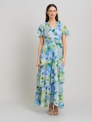 Gina Bacconi Blue Rihanna Tiered Maxi Dress - Image 5 of 6