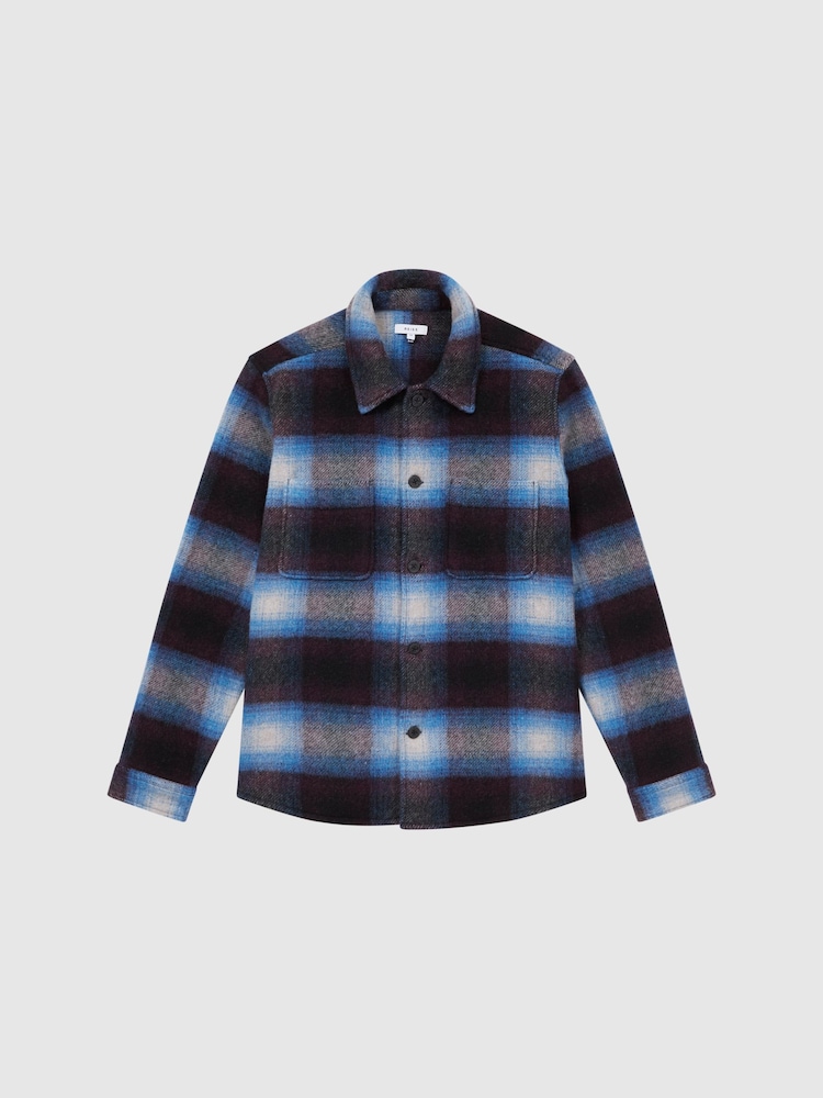 Reiss Multi Davis Checked Twin Pocket Overshirt - Image 2 of 7