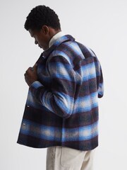 Reiss Multi Davis Checked Twin Pocket Overshirt - Image 7 of 7