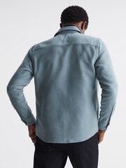 Reiss Duck Egg Miami Miami Twin Pocket Overshirt - Image 5 of 7