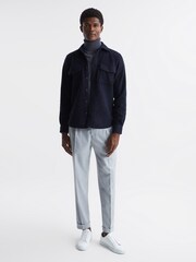 Reiss Navy Kiss Casentino Twin Pocket Overshirt - Image 3 of 6