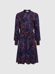 Reiss Purple Sienna Printed Mini Dress - Image 2 of 7