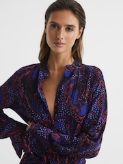 Reiss Purple Sienna Printed Mini Dress - Image 4 of 7