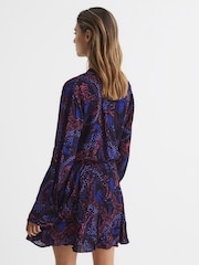Reiss Purple Sienna Printed Mini Dress - Image 5 of 7