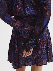Reiss Purple Sienna Printed Mini Dress - Image 7 of 7