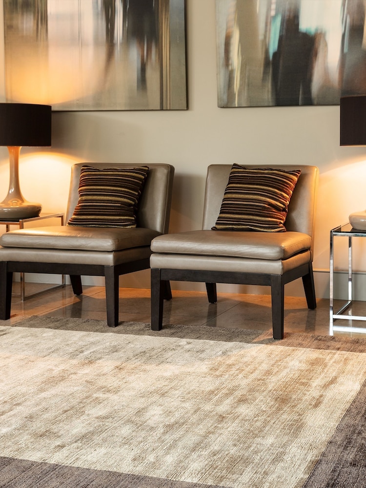 Asiatic Rugs Mocha Brown Blade Border Rug - Image 1 of 4
