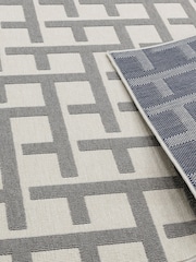 Asiatic Rugs White Indoor/Outdoor Antibes Grid Rug - Image 4 of 4