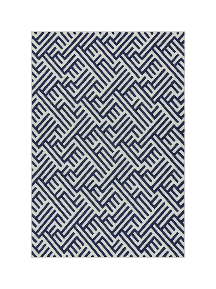 Asiatic Rugs Blue Indoor/Outdoor Antibes Linear Rug - Image 2 of 4