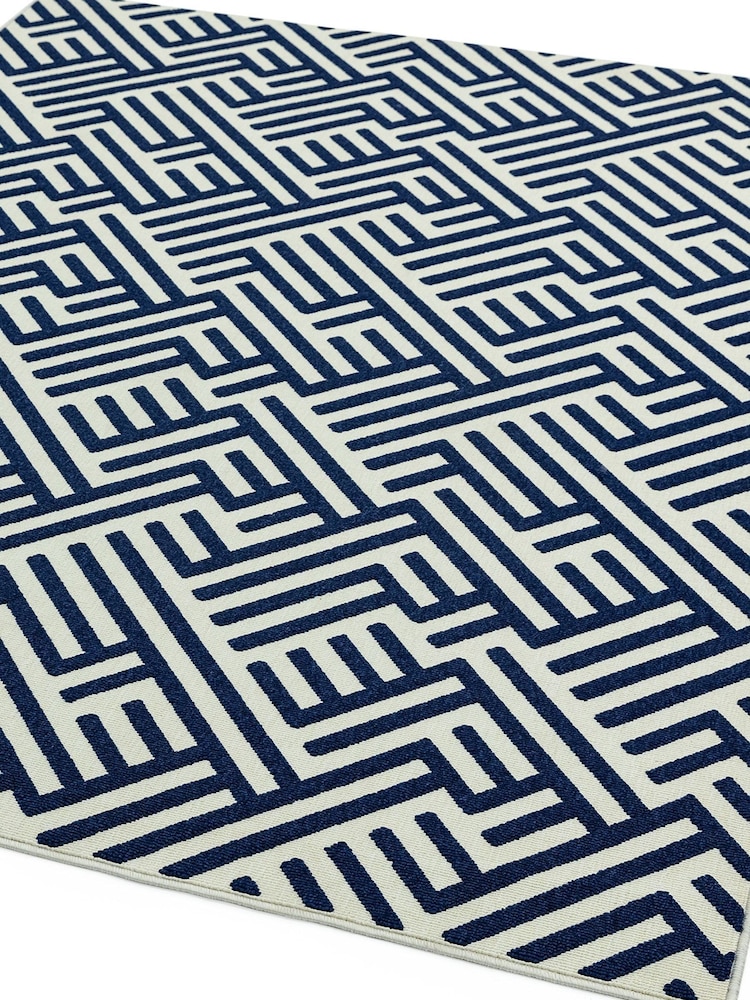 Asiatic Rugs Blue Indoor/Outdoor Antibes Linear Rug - Image 4 of 4