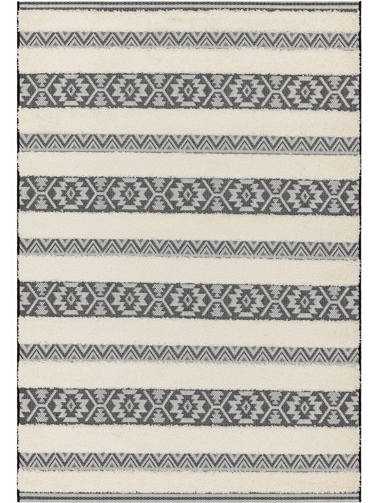Asiatic Rugs Black Indoor/Outdoor Monty Stripe Rug - Image 1 of 3