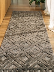 Asiatic Rugs Charcoal Grey Indoor/Outdoor Salta Diamond Runner - Image 1 of 6