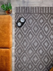 Asiatic Rugs Charcoal Grey Indoor/Outdoor Salta Diamond Runner - Image 2 of 6