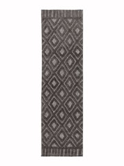 Asiatic Rugs Charcoal Grey Indoor/Outdoor Salta Diamond Runner - Image 3 of 6